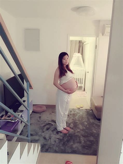 自拍38周大肚子照片,漂亮孕妇肚子越来越大 - 伤感说说吧