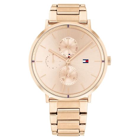 Buy Online Tommy Hilfiger Quartz Multifunction Golden Dial Stainless ...