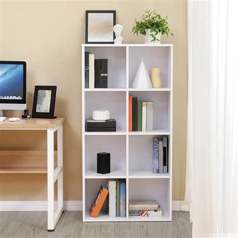 Lukzer 8 Shelf Engineered Wood Bookshelf Storage Organizer Furniture ...