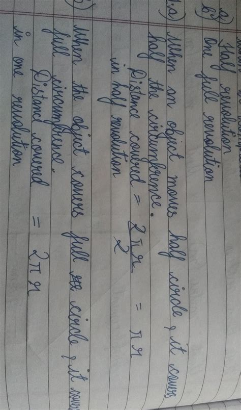 An object is moving in a circle of radius r . Calculate the distance ...