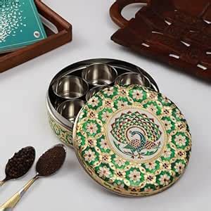 Buy NAVRANG Stainless Steel Spice Box Masala Box Dabba Decorative ...