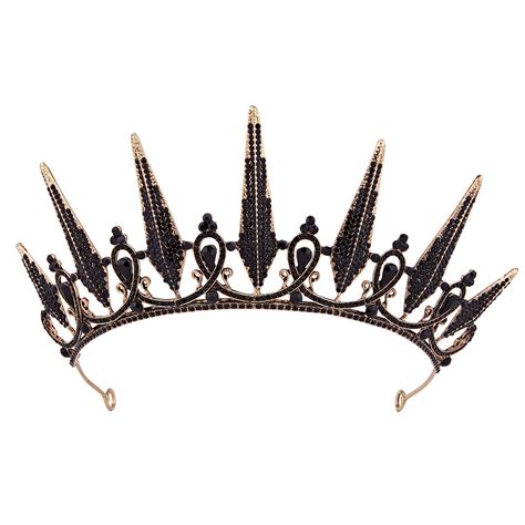 Black Tiara, Vofler Gothic Crown - Baroque Crystal Headpiece Hair ...