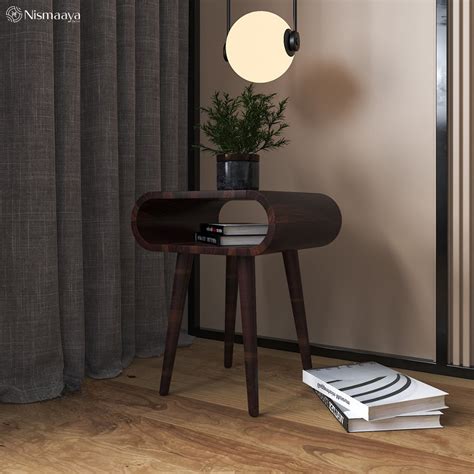 Aalilyanna Bedside Walnut Finish – Nismaaya Decor