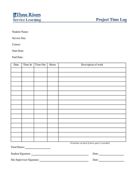 Image result for Time Log Examples