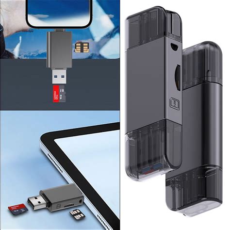 Kebiory USB Type C Card Reader, USB C Type C/USB 2.0 to NM Memory Card & TF Micro SD Card Reader ...