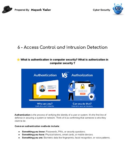 CS -6 - wjkasgdakjsdh zdfgdf - 6 - Access Control and Intrusion ...