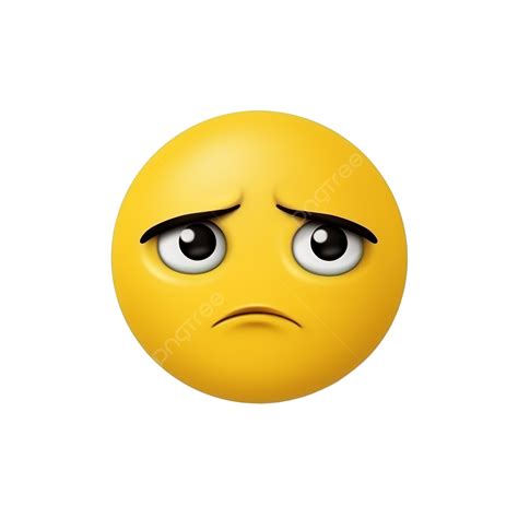Emoji Yellow Face And Emotion With Disappointed And Sad Facial Expression, Icon, Emoji, Yellow ...