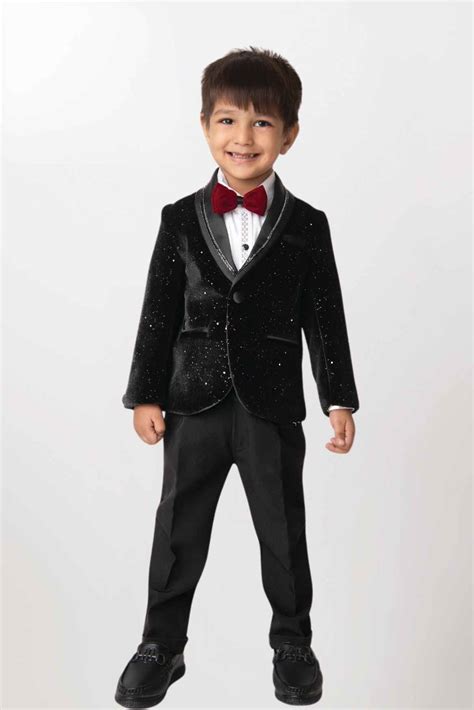 White Shirt With Black Blazer And Pant Set For Boys – Lagorii Kids