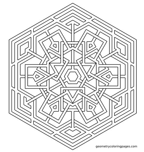 Celtic Snowflake Geometry Coloring Page