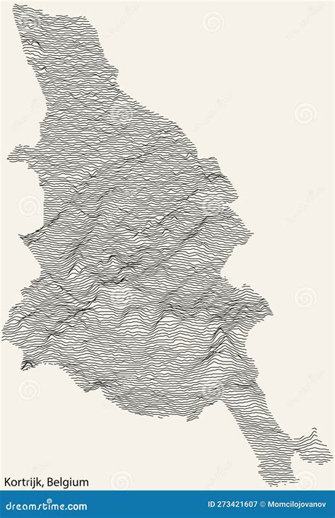 Topographic Relief Map of KORTRIJK, BELGIUM Stock Vector - Illustration ...