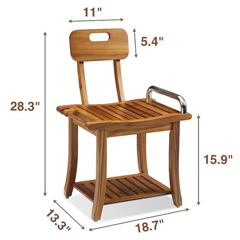 Utopia Alley Natural Teak Teak Freestanding Shower bench 28.3-in - 28.3 ...