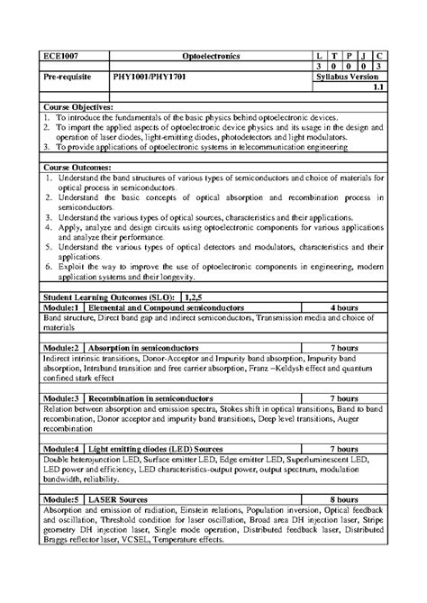 ECE1007 OPTO- Electronics THEOREY wintersem - ECE1007 Optoelectronics L ...