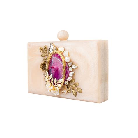 Buy NR BY NIDHI RATHI Embellished Beige Clutch Online