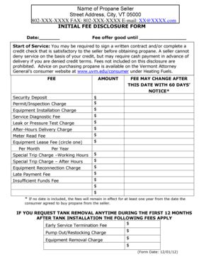 Fillable Online uvm New customer disclosure form - uvm Fax Email Print ...