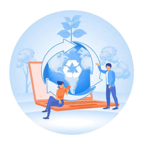 Sustainable technology with the concept of recycling and environmental ...