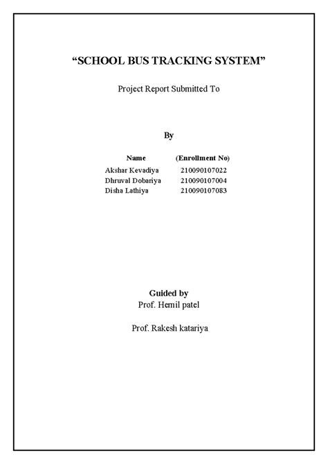 IOT Project - NOT - “SCHOOL BUS TRACKING SYSTEM” Project Report ...