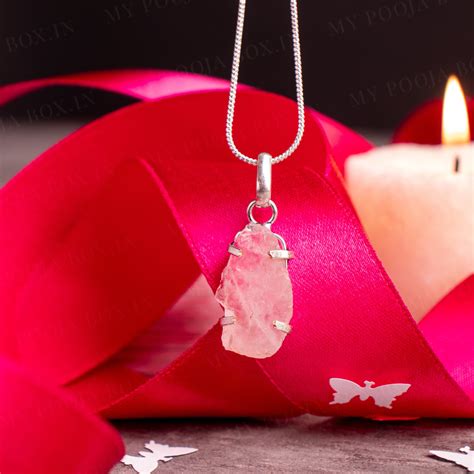 Buy Sterling Silver Rose Quartz Crystal Pendant Online in India ...