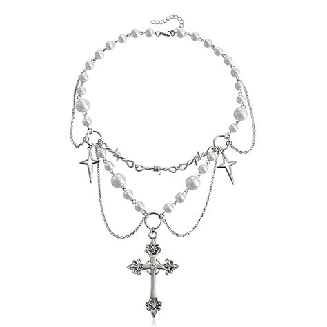 Buy 1PCS Layered Necklace for Women, Gothic Jewellery Aesthetic ...