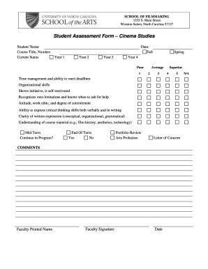 Student Assessment Form | pdfFiller