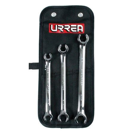 Urrea Full polished flare nut wrenches (Set of 3 pieces), inches. 3760 ...