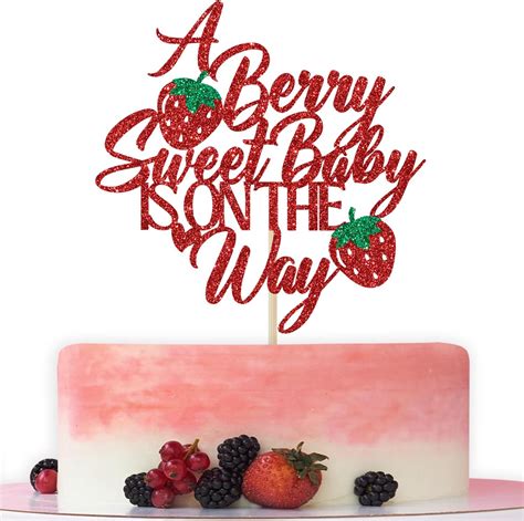 Amazon.com: A Berry Sweet Baby is on the Way Cake Topper, Sweet One ...