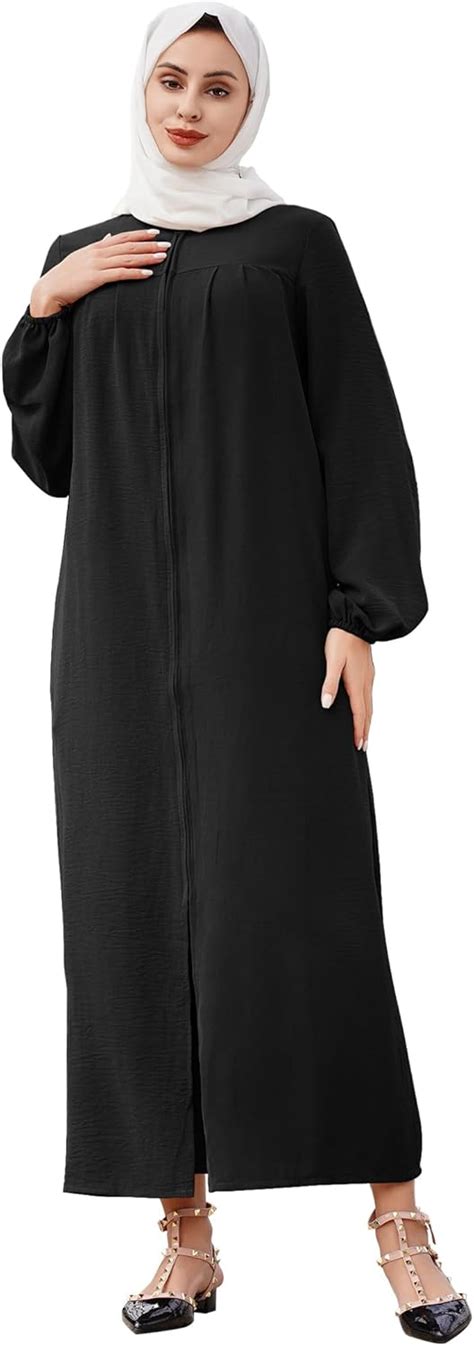 AWIBMK Women Abaya Dubai Stand Collar Zip Up Prayer India | Ubuy