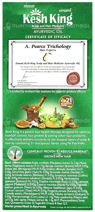 Emami Kesh King Ayurvedic Hair Oil 100 Ml - Uses, Side Effects, Dosage ...