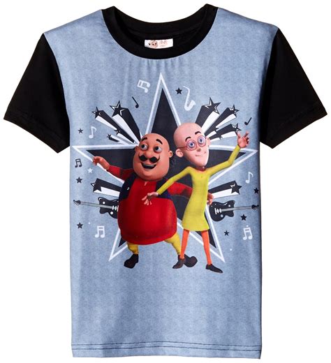 Buy Motu Patlu Boys' T-Shirt (HST-2106_L.Grey_11-12 Years) at Amazon.in