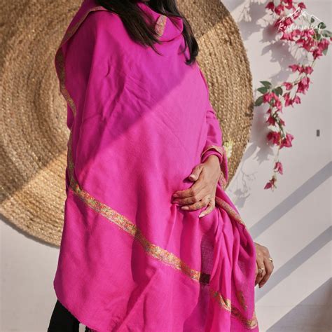 Kashmiri Pink Sozni Hand Embroidery Shawl – Kashmiriyat
