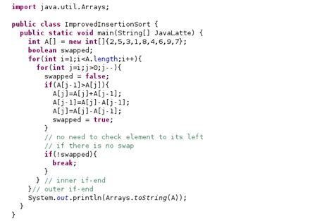 Image result for Insertion Sort Algorithm User Input in Java