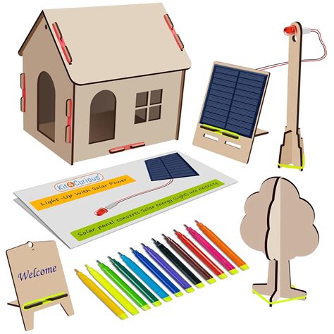 Buy Kit4Curious Solar Powered 3D Wooden House Model Coloring kit ...