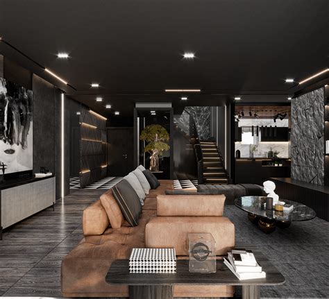 Dark Modern Interior, Modern Houses Interior, Dark Living Rooms, Luxury ...