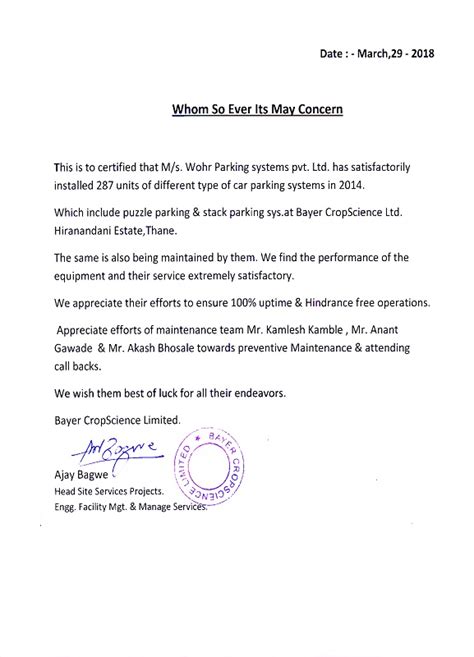 Appreciation Letters