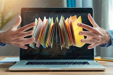 Embracing digital organization files and folders overflowing | Premium ...