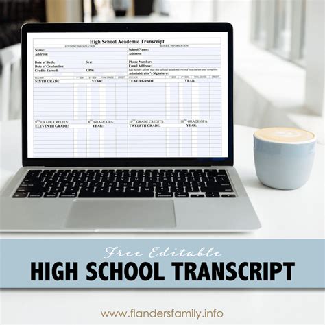 Image result for High School Transcript PDF Form