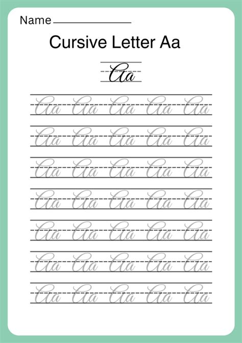 Cursive Writing Worksheets From A to Z with Free PDF