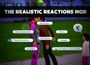 Image result for Sims 4 Realistic Reactions Mod