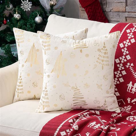 Amazon.com: Topfinel Cream Christmas Decorative Throw Pillow Covers ...