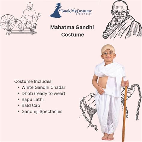 Rent Buy Mahatma Gandhi Bapu Indian Leaders Kids Fancy Dress Costume ...