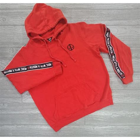 Marvel Men's Red and Black Hoodie | Depop