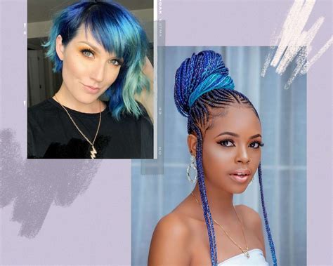 Ombre Purple Blue And Black Women Aisi Hair Ombre Blue Mixed Purple