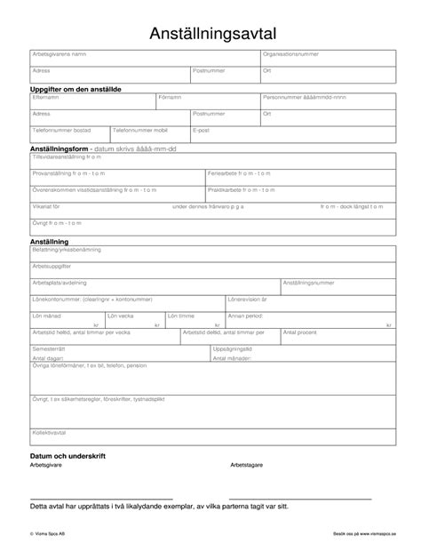 Swedish Employment Contract - Fill Out, Sign & Share Online | pdfFiller