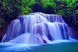 wallpics®Beautiful Nature waterfall vastu Painting Poster Waterproof ...