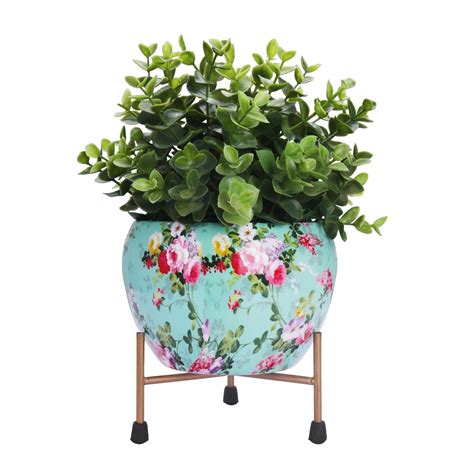 BonKaso Meena Pot Green with tri Stand for Indoor Outdoor Use, Rust ...