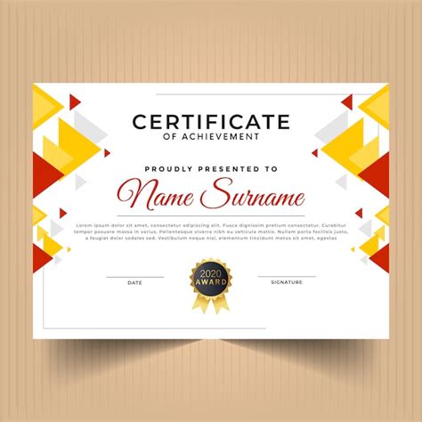 Abstract geometric certificate design template | Premium Vector