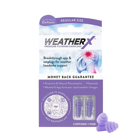 Buy WeatherX Headache Preventionââ‚¬â€œ Pressure Filtering Earplug for ...