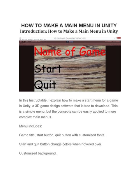 UI Documents Unity Main Menu Screen 的图像结果