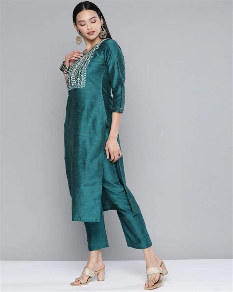 South Cotton Kurta Set With Pants For Women – Stilento