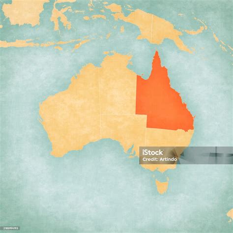 Map Of Australia Queensland Stock Illustration - Download Image Now - Australia, Australian ...