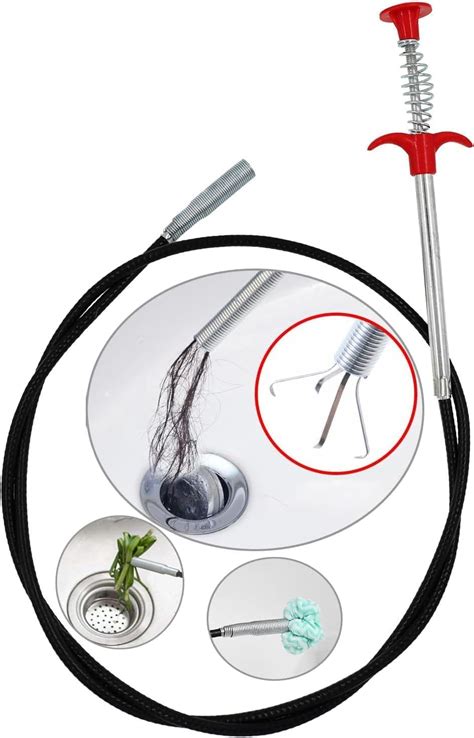 Multifunctional Drain Snake Clog Remover with Grabber Claw - Tackle ...